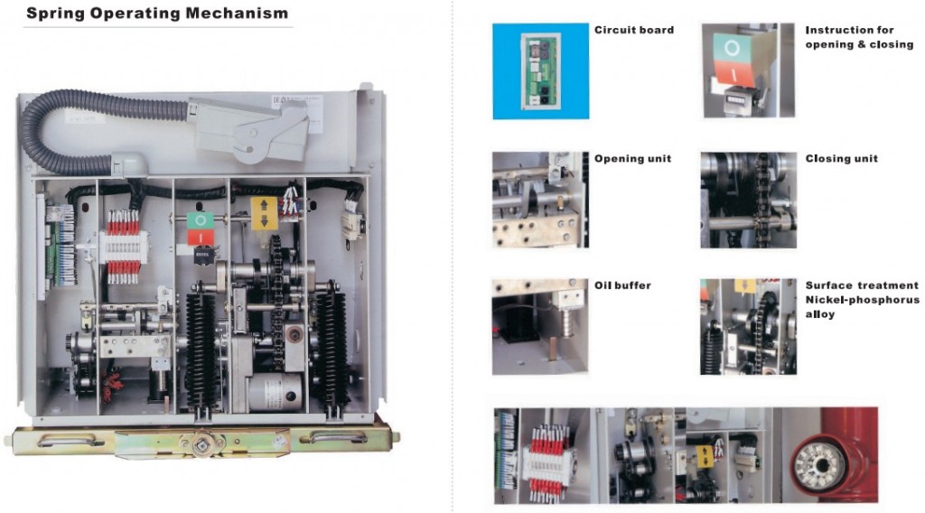 details ZN63-12(VS1-12)indoor high voltage vacuum circuit breaker for switchgear 12kV